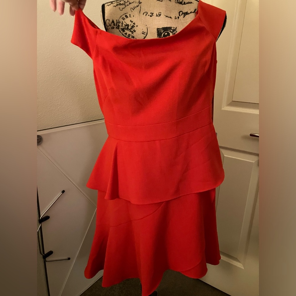 Eliza j off the shoulder gorgeous red dress ruffle flounce skirt sexy chic 16